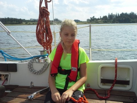 Young girl on a boat