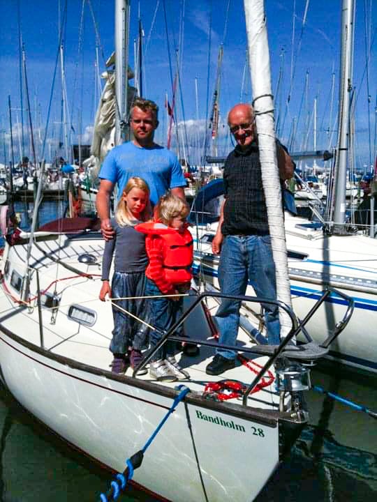 Family picture on a boat